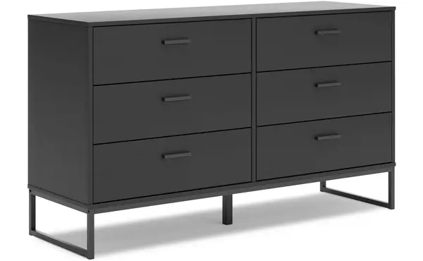 socalle black six drawer dresser by ashley