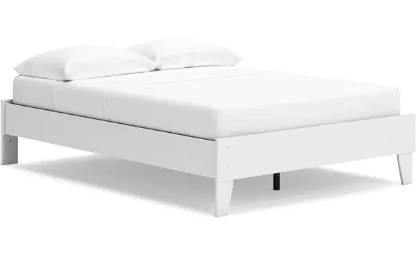 socalle white/gold full platform bed by ashley