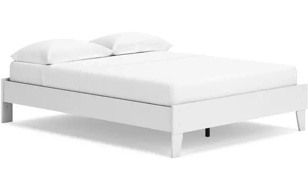 socalle white/gold queen platform bed by ashley