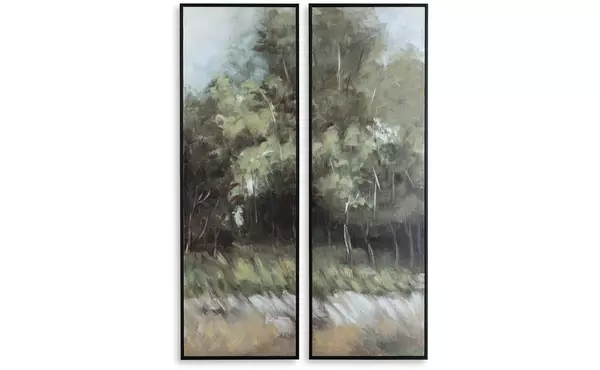 dansot green/brown wall art set (2/cn) by ashley