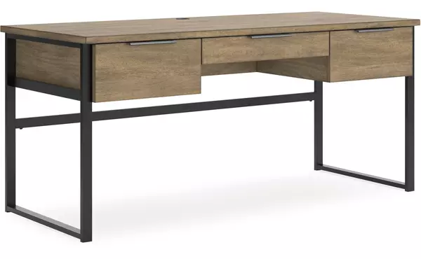 montia light brown home office desk by ashley