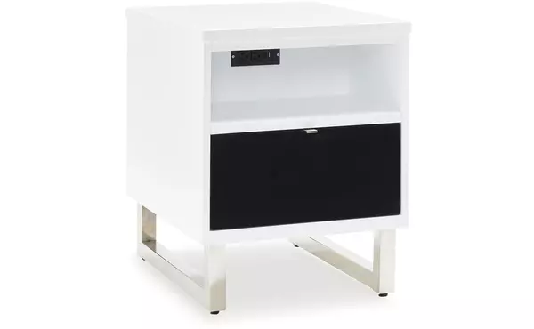 gardoni white/black chair side end table by ashley