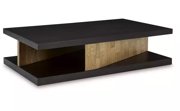 kocomore brown/natural rectangular cocktail table by ashley