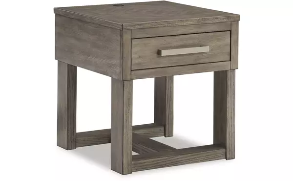 loyaska grayish brown/white rectangular end table by ashley