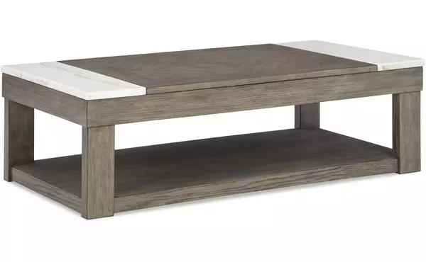 loyaska grayish brown/white lift top cocktail table by ashley