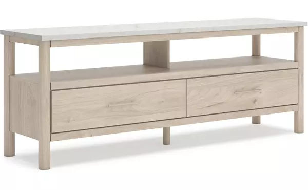 cadmori tan/white extra large tv stand by ashley
