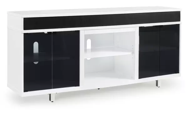 gardoni white/black xl tv stand w/fireplace option by ashley