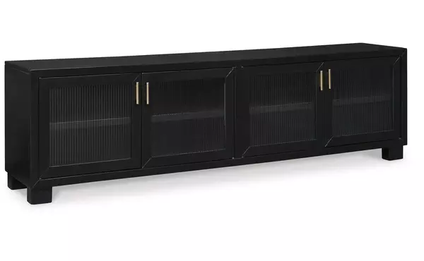 winbardi black extra large tv stand by ashley