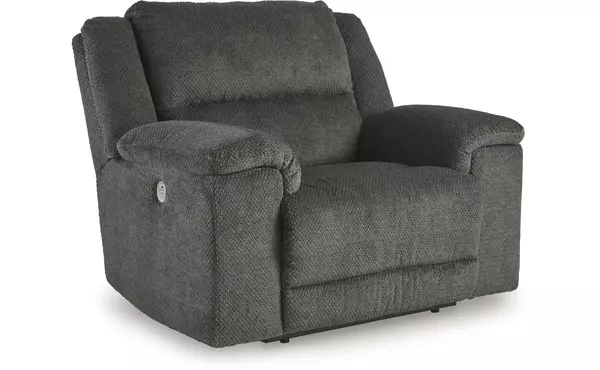 keensburg smoke wide seat power recliner by ashley