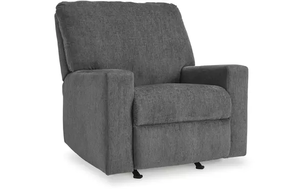 rannis pewter rocker recliner by ashley