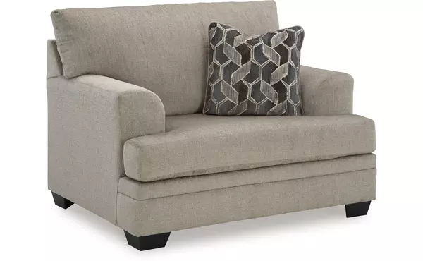 stonemeade taupe chair and a half by ashley