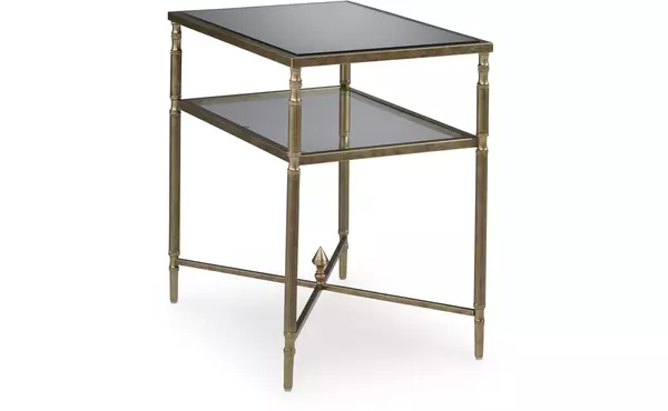 cloverty aged gold finish rectangular end table by ashley