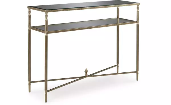 cloverty aged gold finish sofa table by ashley