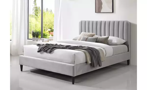 Platform LIGHT GREY BED (NO BOX SPRING REQUIRED) EXACT  9404DB|HB|7_18
