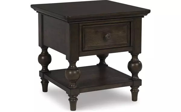 veramond dark brown square end table by ashley