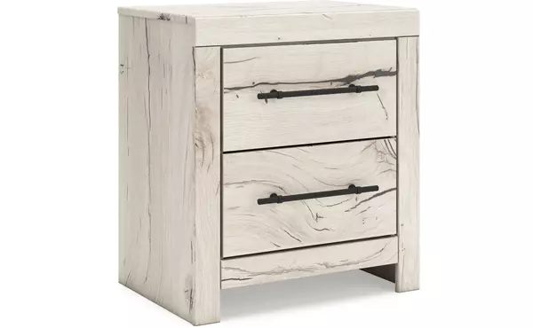 lawroy light natural two drawer night stand by ashley