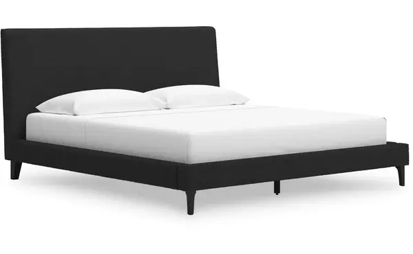 cadmori black/white king uph bed w/roll slats by ashley