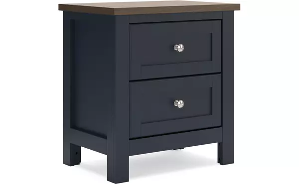 landocken brown/blue two drawer night stand by ashley