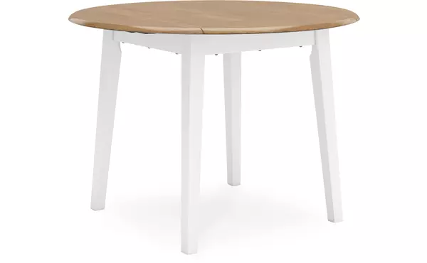 gesthaven natural/white round drm drop leaf table by ashley