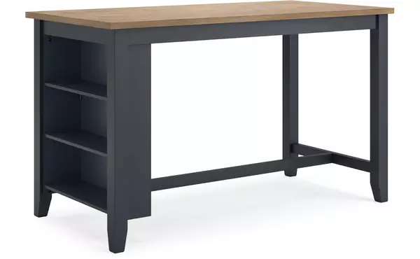 gesthaven natural/blue rect dining room counter table by ashley