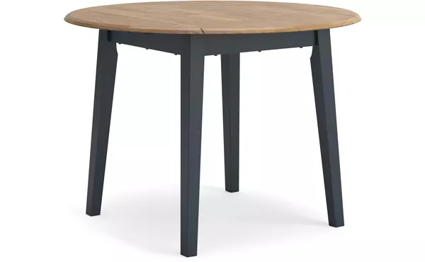 gesthaven natural/blue round drm drop leaf table by ashley