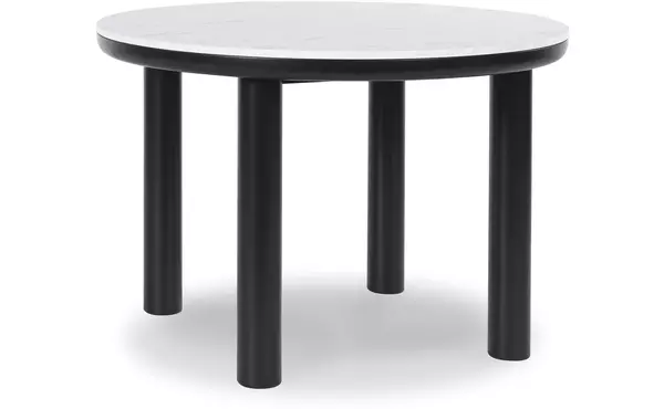 xandrum black round dining room table by ashley
