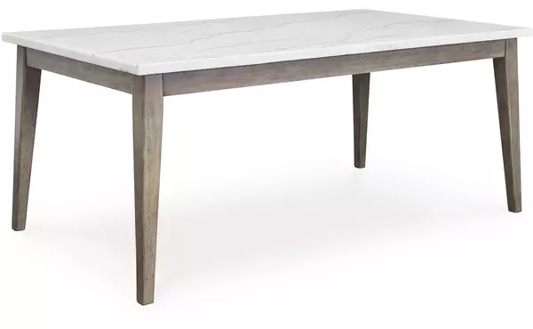 loyaska grayish brown rectangular dining room table by ashley