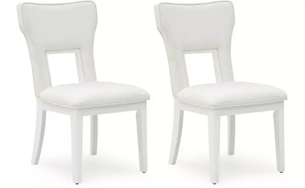 chalanna white dining uph side chair (2/cn) by ashley