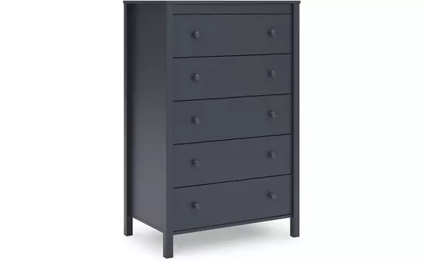simmenfort navy blue five drawer chest by ashley