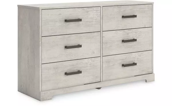 shawburn gray six drawer dresser by ashley