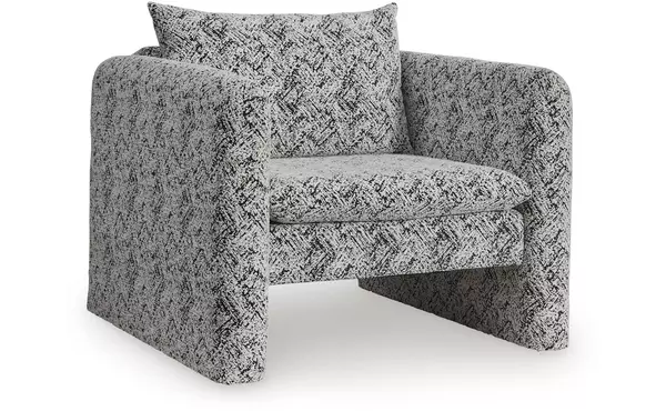 kenbell black/white accent chair by ashley