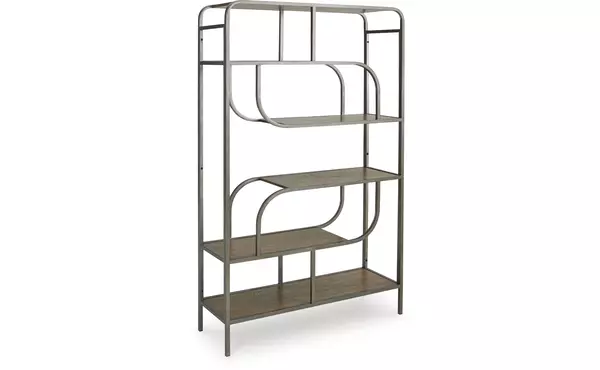 jaddon brown/antique silver bookcase by ashley