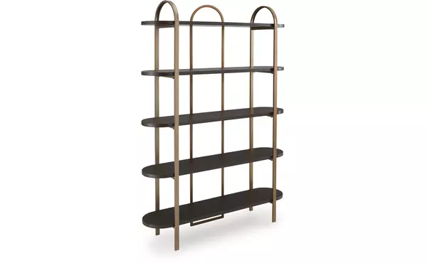 brentmour brown/gold finish bookcase by ashley