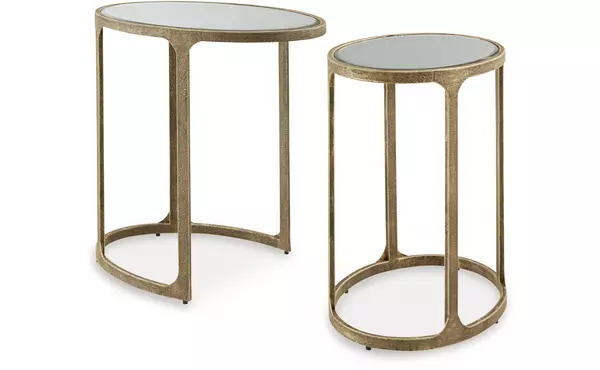 irmaleigh antique gold finish accent table set (2/cn) by ashley