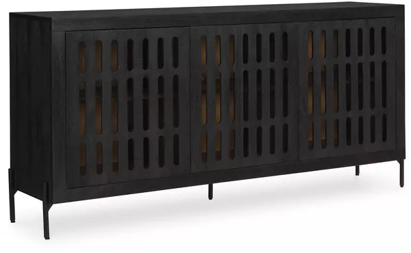 vallisburg black/natural accent cabinet by ashley