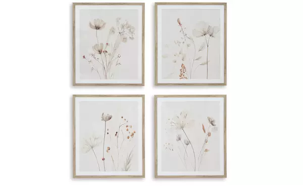bondner beige/rust wall art set (4/cn) by ashley