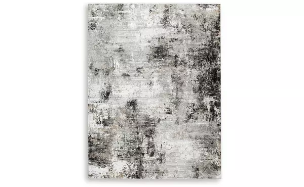 langwell black/gray/white extra large rug by ashley