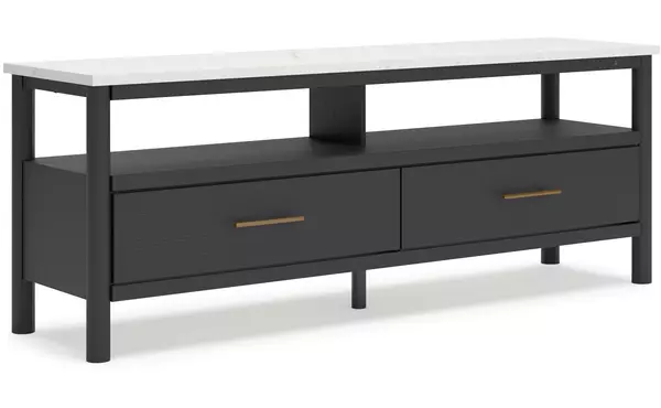 cadmori black/white extra large tv stand by ashley