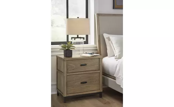 tomtyn light brown two drawer night stand by ashley