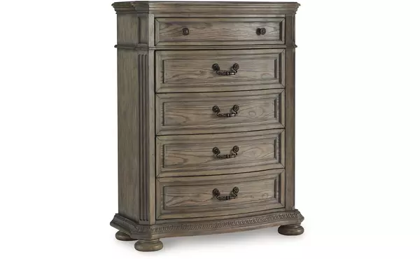 ardenfield light brown five drawer chest by ashley