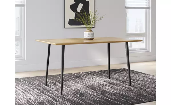 gretlynn black/natural rectangular dining room table by ashley