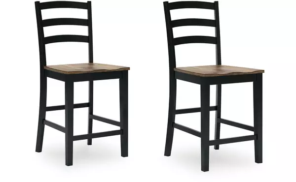 wildenauer brown/black barstool (2/cn) by ashley
