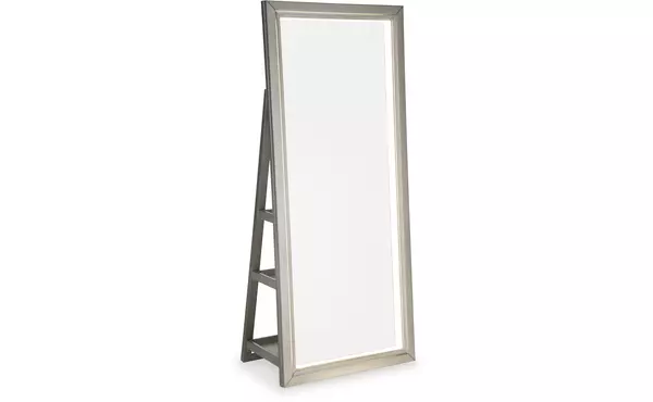 evesen champagne floor standing mirror/storage by ashley