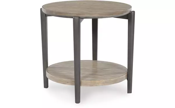 dyonton two-tone round end table by ashley