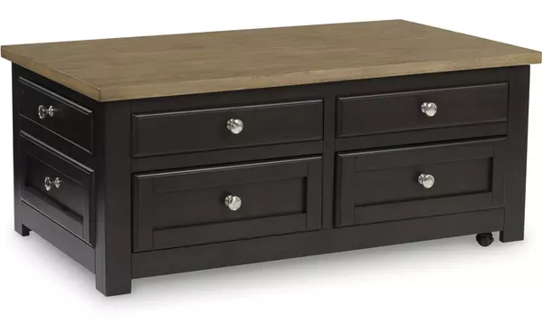 drazmine two-tone brown lift top cocktail table by ashley