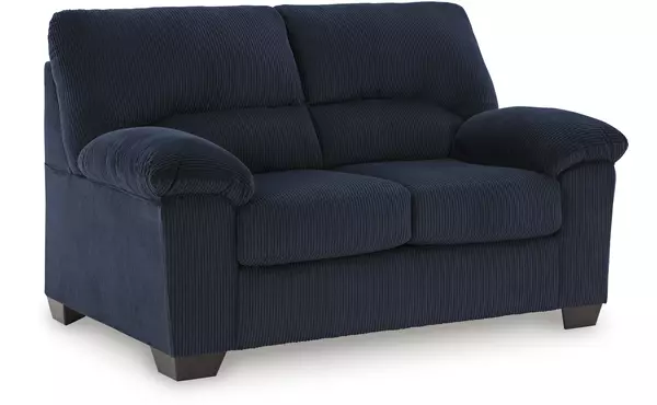 simplejoy navy loveseat by ashley
