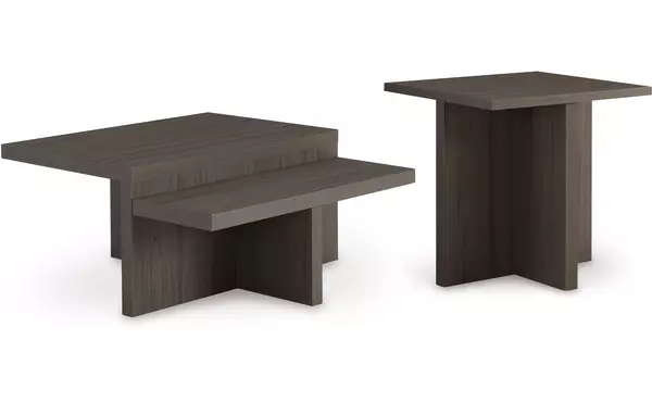 zendex brown occasional table set (2/cn) by ashley