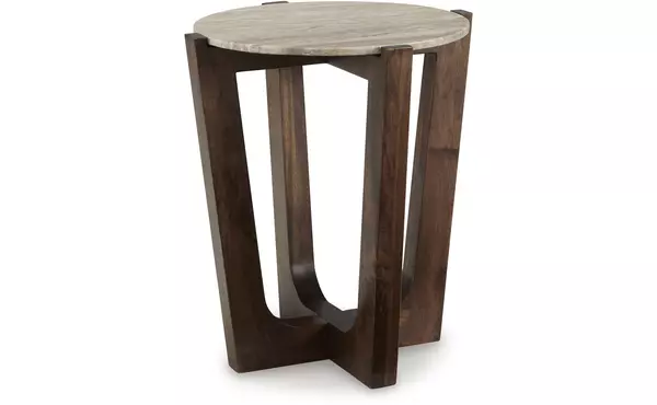 tanidore warm brown round end table by ashley