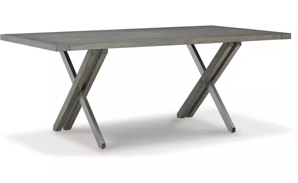 krystanza weathered gray rectangular dining room table by ashley