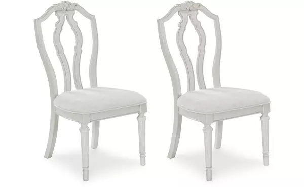 montelaine antique white dining uph side chair (2/cn) by ashley